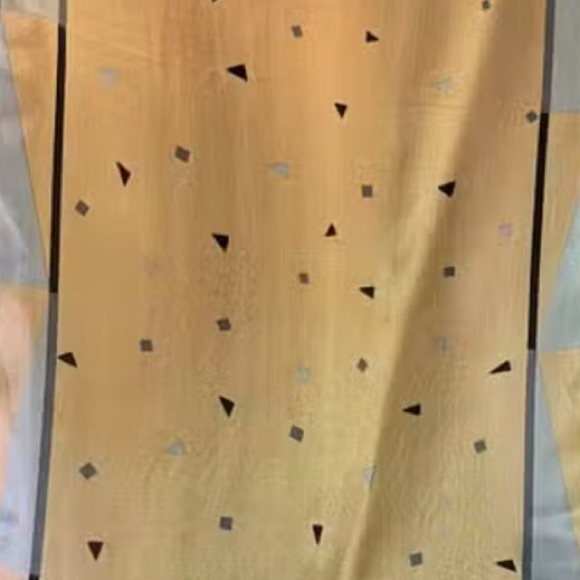 Monique Martins - Chic Peach and Gray Women's Silk Scarf - Picture 7 of 7